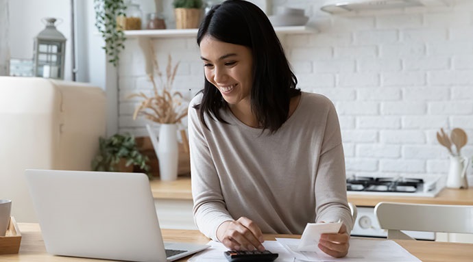 woman working on laptop