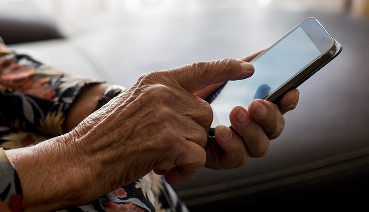 hand holding a smartphone