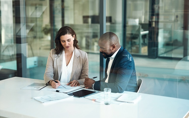 colleagues working together in a meeting