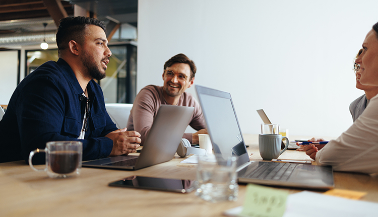 people sitting in a meeting