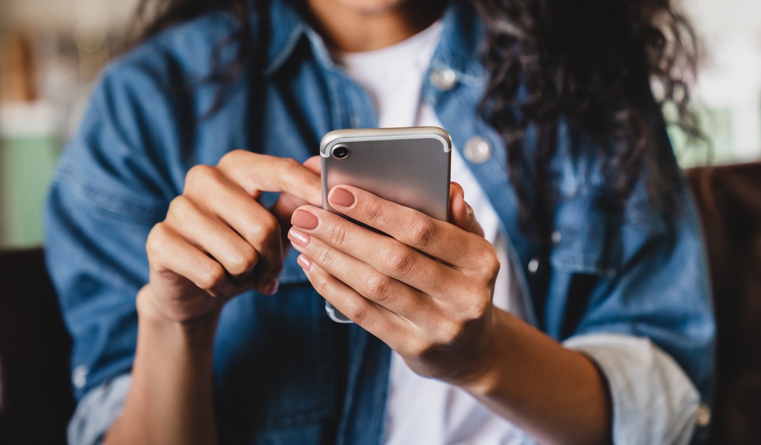 person banking from a smartphone